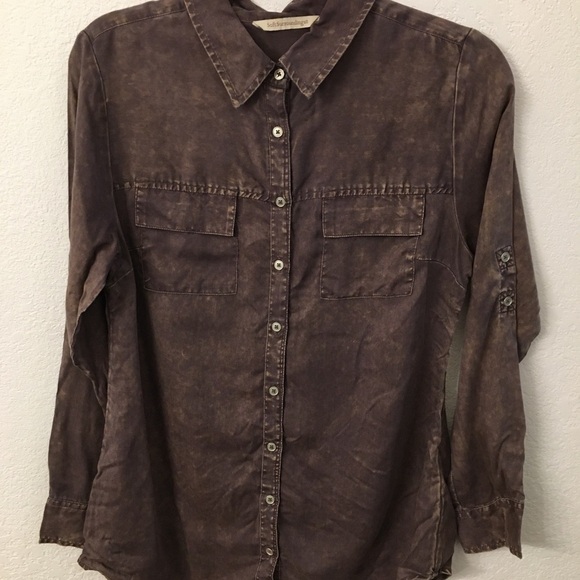 Soft Surroundings rustic Lyocell soft button up shirt womens size small - Picture 7 of 8